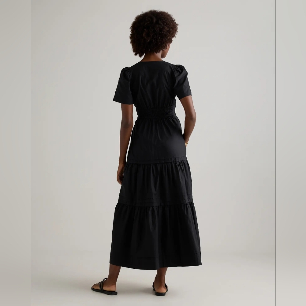 NWT: Quince 100% Organic Cotton Tiered Maxi Dress in Black - Picture 5 of 12